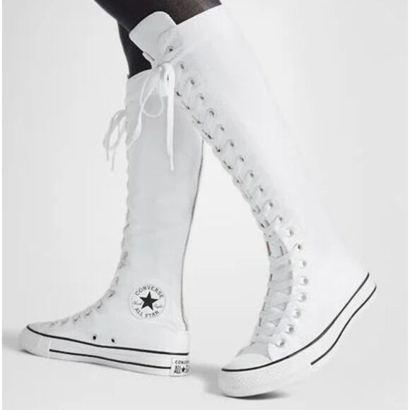 Converse Chuck Taylor All Star White XX-HI Knee High Unisex Hi Tops W10 M8 NIB - Picture 2 of 10